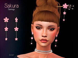 Sakura Earrings sims 4 cc