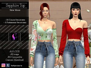 Sapphire Top sims 4 cc