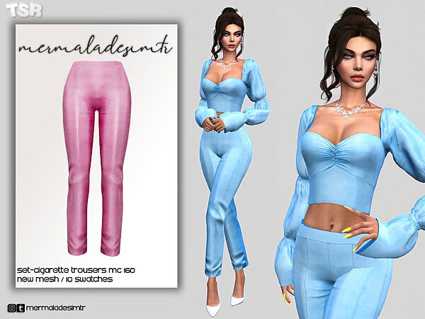 Set Cigarette Trousers by mermaladesimtr from TSR