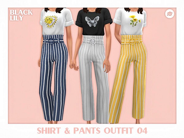 Shirt and Pants Outfit 04 by Black Lily from TSR