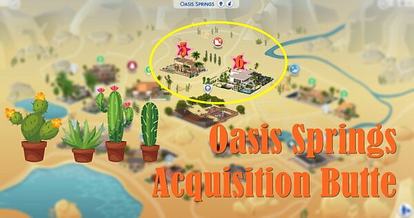 Sims 4 World Oasis Springs獲取Butte Sims 4 CC