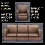 Sofa and Living Chair in Matching Leather sims 4 cc