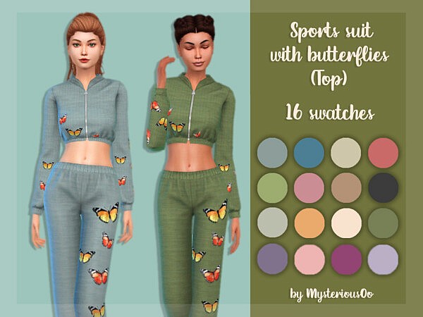 Sports suit with butterflies top by MysteriousOo from TSR