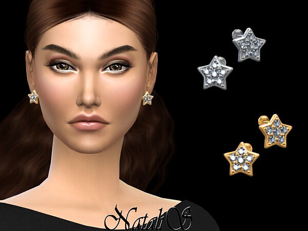 Star stud diamond earrings by NataliS from TSR