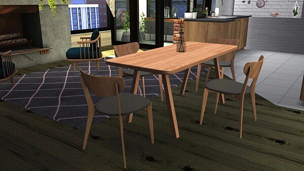 Stelvio Dining Table and Scandi Chair sims 4 cc