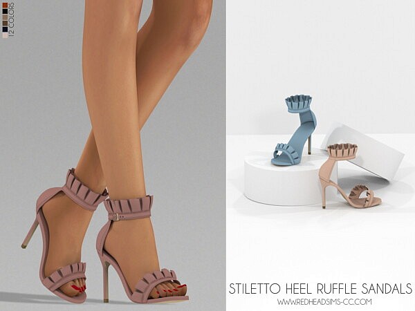 Stiletto Heels Ruffle Sandals from Red Head Sims