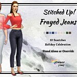 Stitched Up Frayed Jeans sims 4 cc