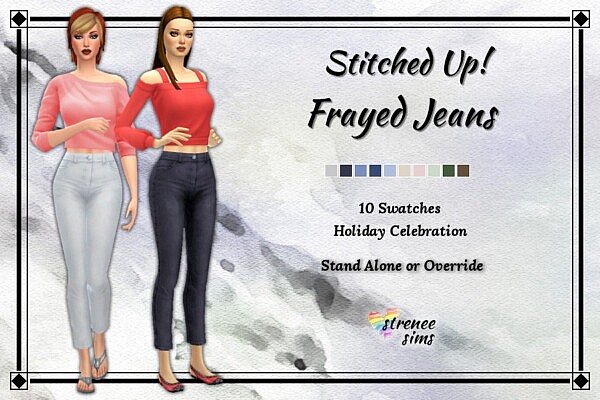 Stitched Up! Frayed Jeans from Strenee sims