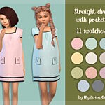 Straight dress with pockets sims 4 cc