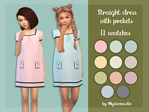 Straight dress with pockets sims 4 cc