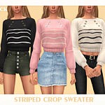 Striped Crop Sweater sims 4 cc