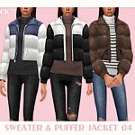 Sweater and Puffer Jacket 04 sims 4 cc