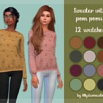 Sweater with pom poms sims 4 cc