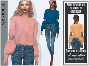 Sweater with slits in sleeves sims 4 cc