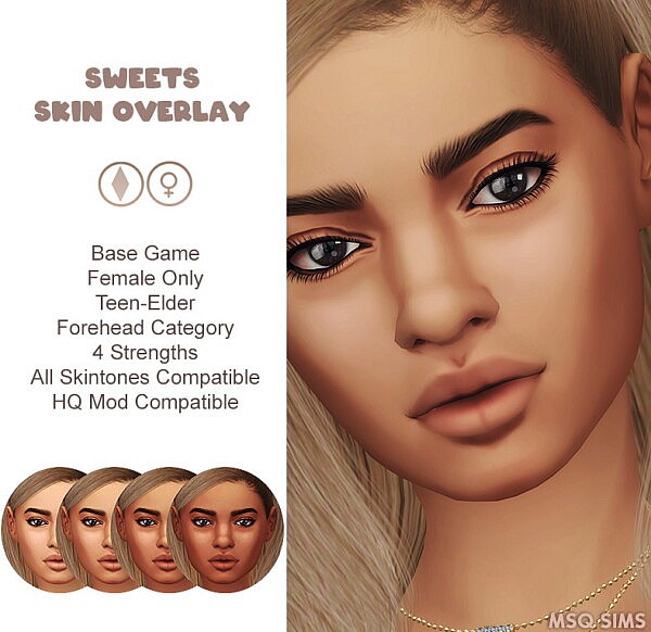 Sweets Skin Overlay sims 4 cc