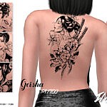 Tattoo Geisha sims 4 cc1