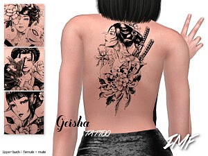 Tattoo Geisha sims 4 cc1