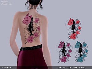 Tattoo The masked girl sims 4 cc