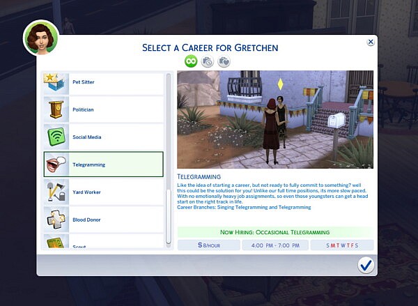 Telegramming Part Time Vintage Career by Alpha Waifu from Mod The Sims