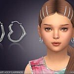 Thick Heart Hoop Earrings For Kids sims 4 cc