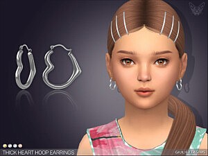 Thick Heart Hoop Earrings For Kids sims 4 cc