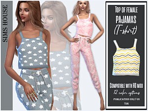 Top of female pajamas sims 4 cc
