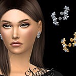 Triple diamond stars earrings sims 4 cc
