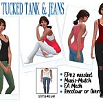 Tucked Tank and Jeans sims 4 cc