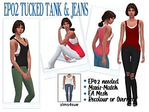 Tucked Tank and Jeans sims 4 cc