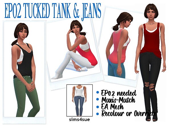Tucked Tank and Jeans from Sims 4 Sue