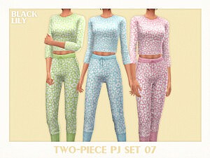 Two Piece PJ Set 07 sims 4 cc
