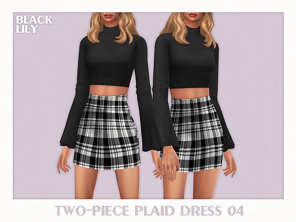 Two Piece Plaid Dress 04 by Black Lily from TSR