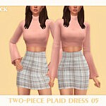 Two Piece Plaid Dress 05 sims 4 cc