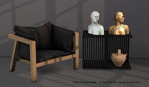 Vison Armchair Bust and Clay Water Jug sims 4 cc