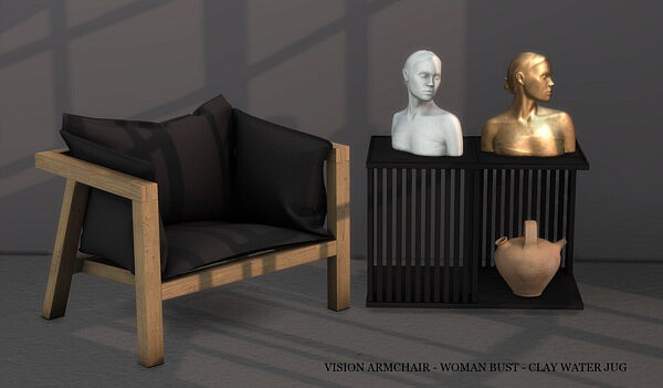 Vison Armchair, Bust and Clay Water Jug from Leo 4 Sims
