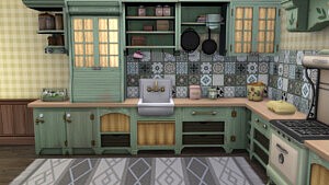 Wallpaper with wintage tiles sims 4 cc