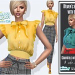 Womens blouse with bow sims 4 cc