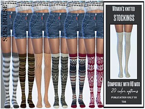 Womens knitted stockings sims 4 cc
