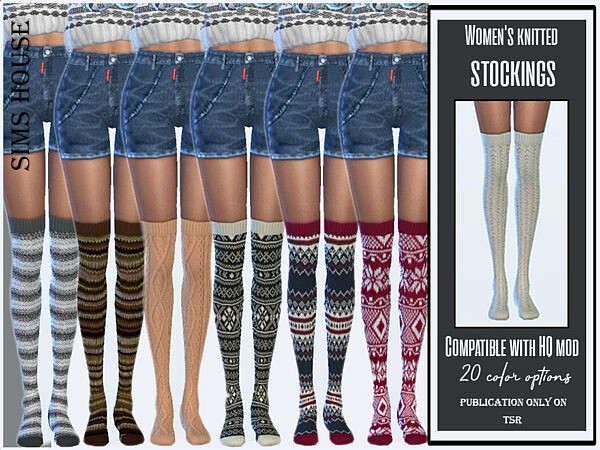 Womens knitted stockings sims 4 cc