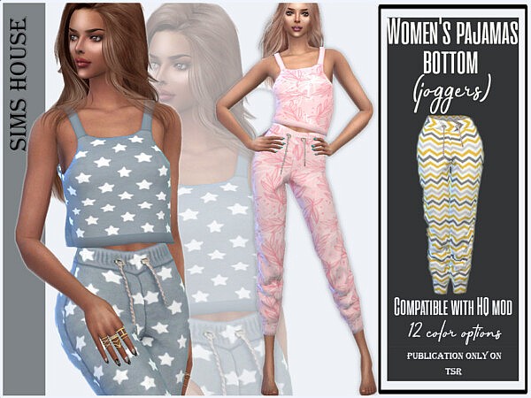 Womens pajamas bottom joggers by Sims House from TSR