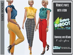 Womens pants with a bow sims 4 cc