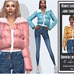 Womens short down jacket unbuttoned sims 4 cc