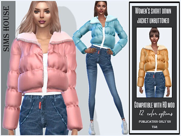 Womens short down jacket unbuttoned by Viy Sims from TSR