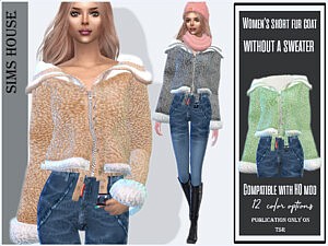 Womens short fur coat without a sweater sims 4 cc