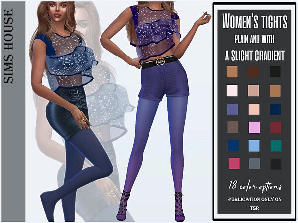 Womens tights plain and with a slight gradient by Sims House from TSR