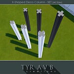 X Shaped Deco Column sims 4 cc