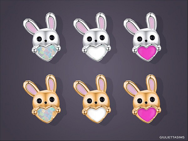 Bunny Heart Earrings by feyona from TSR