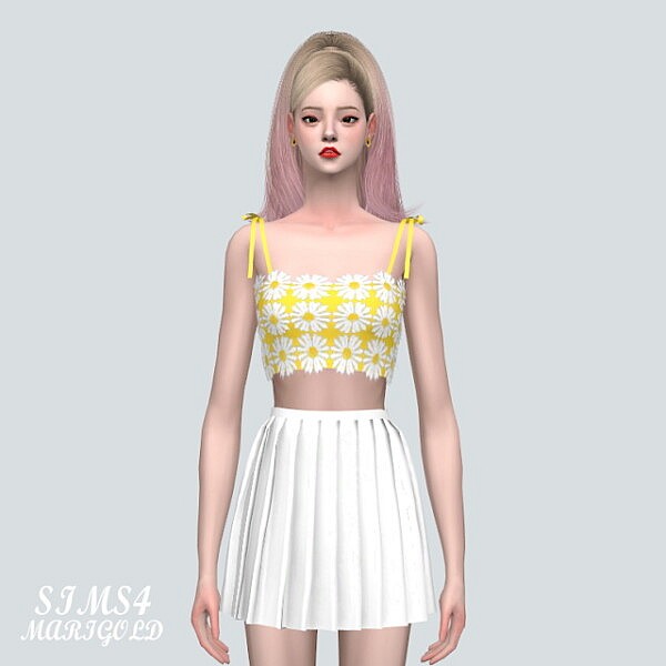 A 7 Flower Lace Crop Top from SIMS4 Marigold