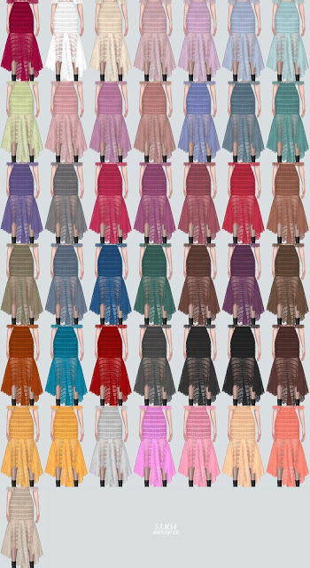 7 Lace Mermaid Skirt V2 from SIMS4 Marigold