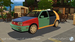 1996 Volkswagen Golf MkIII Harlequin sims 4 cc